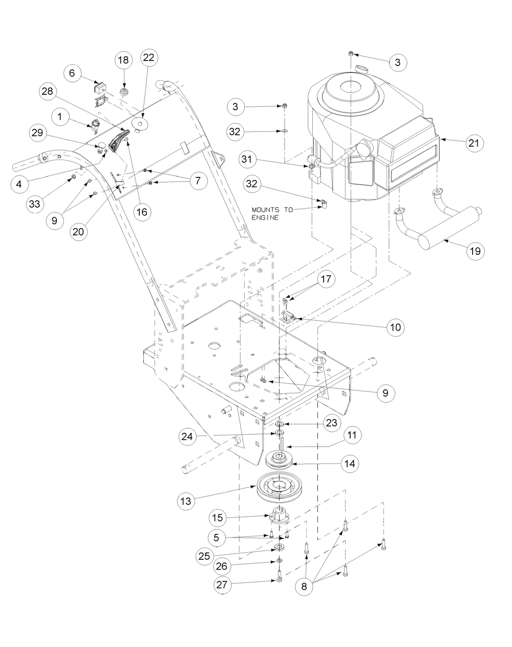 Kawasaki Engine Accessories 15hp Diagram and Parts List for H1536 55AI4HPR050-WAM Cub Cadet Lawn Mower